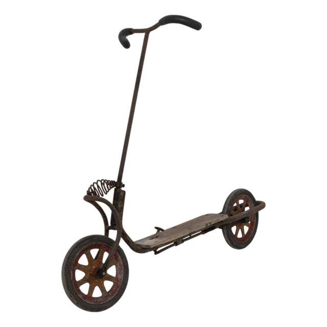 20th Century Central European Metal and Wooden Scooter For Sale