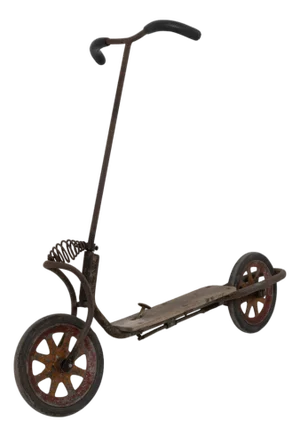 20th Century Central European Metal and Wooden Scooter