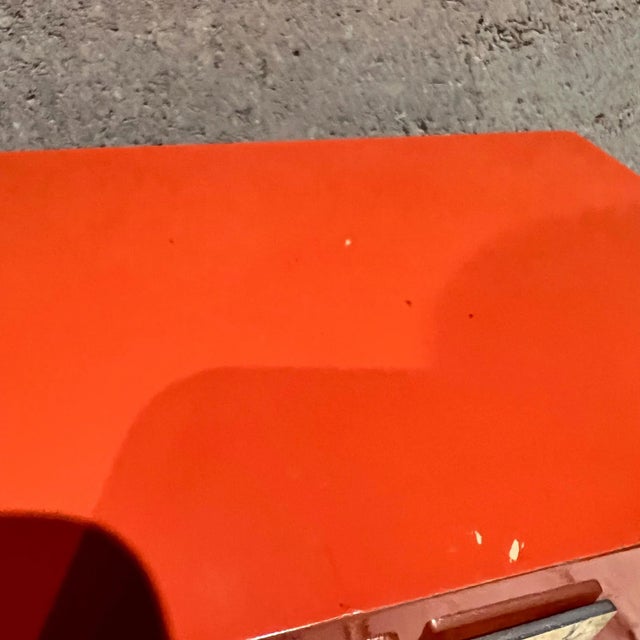 Metal Vintage Orange Box Decorative Geometric Gold Accent For Sale - Image 7 of 12