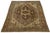 19th Century Antique Serapi Heriz Rug With Geometric Medallion in Camel For Sale - Image 9 of 12