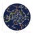 Modern Ouroboros Blue Vegan Leather Round Pebble Placemat, Set of 4 For Sale - Image 3 of 5