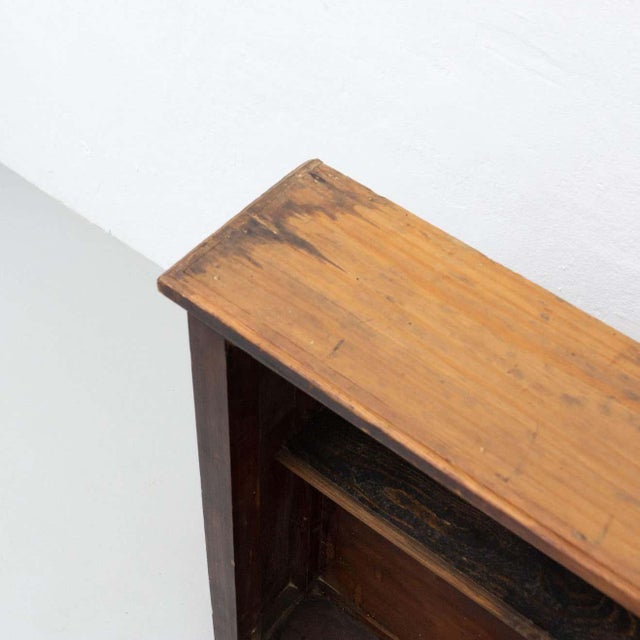 Brown French, 20th Century, Vintage Glass and Wood Vitrine Showcase For Sale - Image 8 of 18