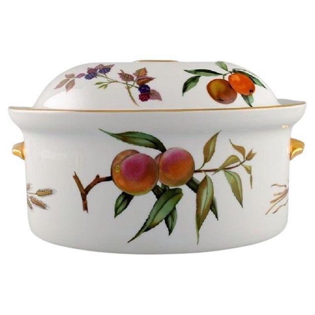 English Large Evesham Lidded Tureen in Porcelain from Royal Worcester, 1980s For Sale - Image 9 of 9