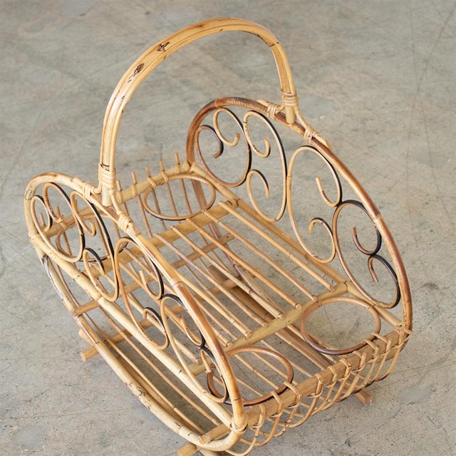 1960's Italian Rattan Rack | Chairish