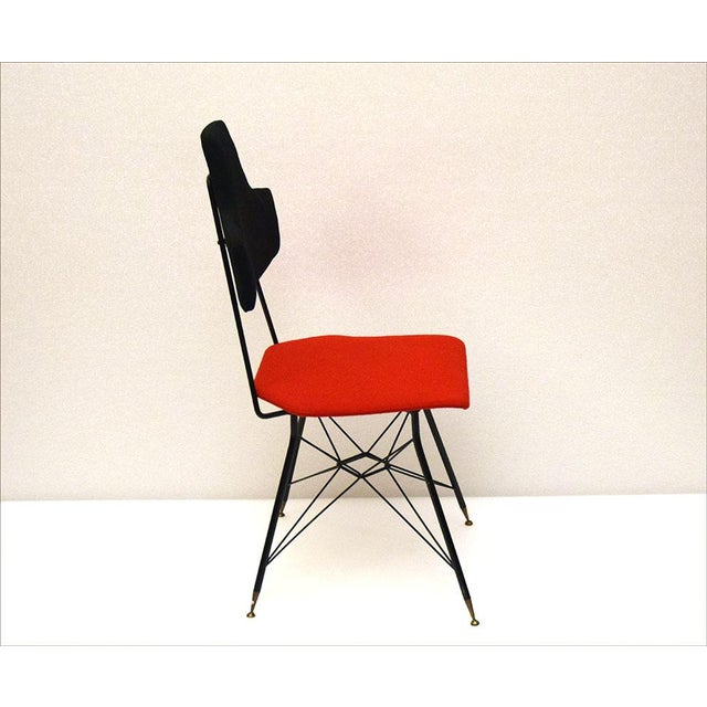 1950s Italian Black & Red Dining Chairs, Set of 4 For Sale - Image 5 of 14