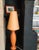Floor or mantelpiece shower lamp in orange ceramic, h 50 cm, original orange cone-shaped lampshade, h 35 x d 25/12 this...