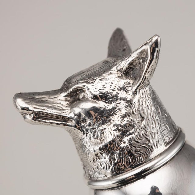 Mid 20th Century Italian Silver Plated Fox Stirrup Cups, 1970s, Set of 4 For Sale - Image 9 of 13