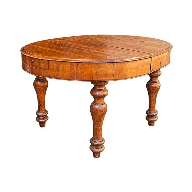 19th Century Extendable Oval Wooden Table For Sale - Image 3 of 6