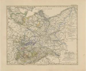 Antique Map of Northeastern Germany with Saxon & Prussian States, 1858