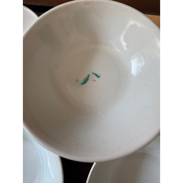 Vintage Chinese Hand-Painted Rooster Bowls - Set of 6 For Sale - Image 10 of 12