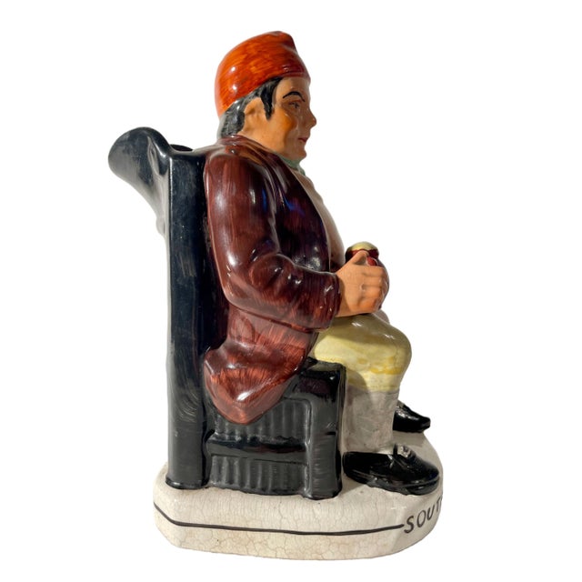 English Antique Staffordshire Souter Johnny Toby Jug For Sale - Image 3 of 9