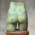 Vintage Green Glazed Postmodernist Female Figurative Textured Earthenware Sculpture For Sale - Image 4 of 11