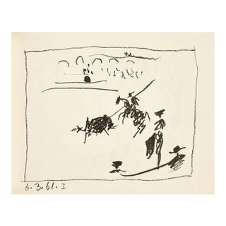 Pablo Picasso I . 6-3-61 Original Lithograph the Pick a Los Toros For Sale