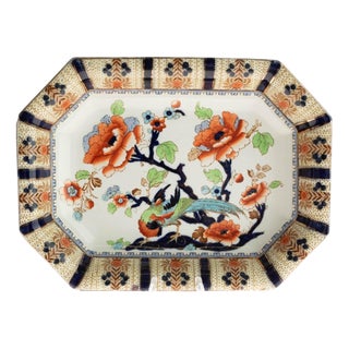 Antique Ceramic Imari Pattern Tray from Keeling & Co Burslem Pottery For Sale