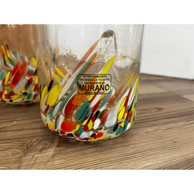 Yellow Late 20th Century Hand-Blown Murano Glass Mugs - a Pair For Sale - Image 8 of 9