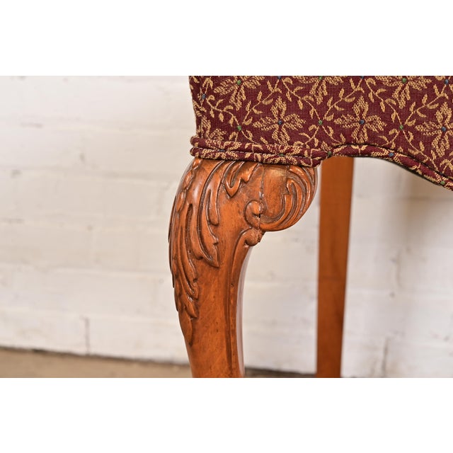 Romweber Antique Georgian Carved Walnut Dining Chairs, Set of Four For Sale - Image 9 of 13