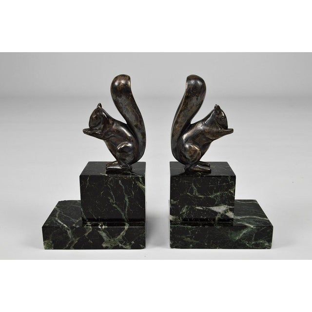 Art Deco Squirrel Bookends in Silvered Bronze by Marcel Guillemard, 1920s, Set of 2 For Sale - Image 18 of 18
