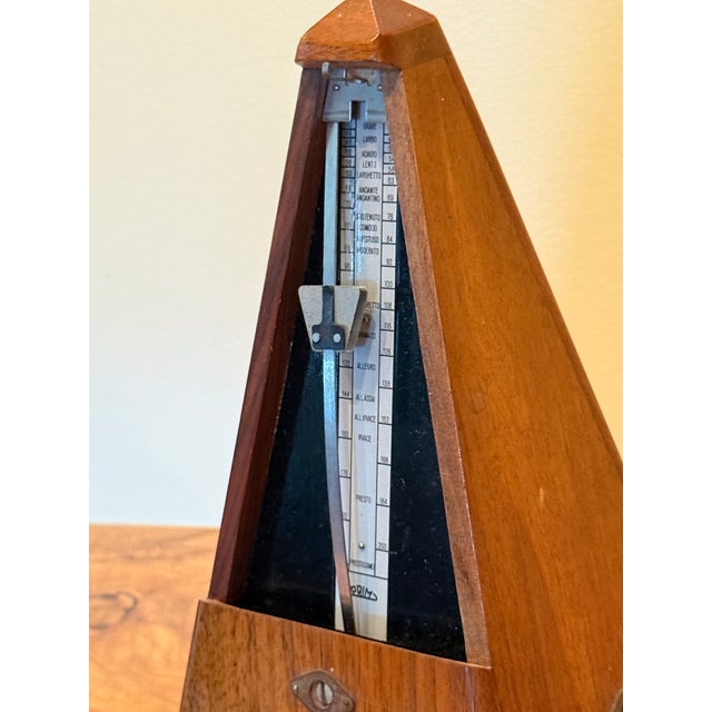 Vintage Mid-Century Czechoslovakian Prim Working Mechanical Metronome in Wood Circa 1960's For Sale - Image 12 of 12