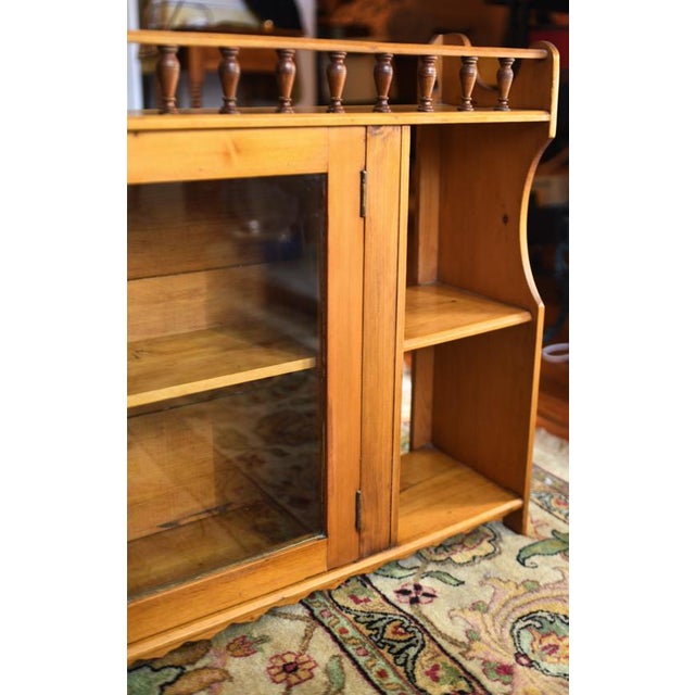 Lovely vintage handmade primitive pine medicine cupboard with a glass door and two shelves on each side. Lovely decorative...