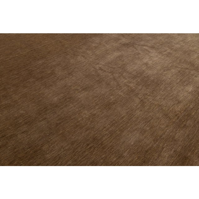 12x16 Apadana's Modern Gabbeh Hand-Loom Wool Area Rug in Chestnut Brown For Sale - Image 9 of 10
