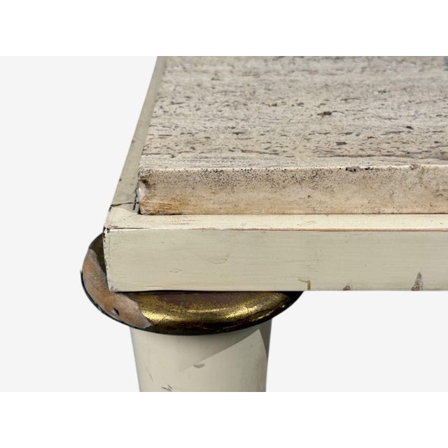 Neoclassical, Coffee Table, Travertine, Wood, Bronze, Usa, 1960s For Sale In New York - Image 6 of 10