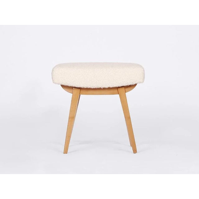 Textile Mid-Century Boucle Hocker Um 1970 For Sale - Image 7 of 8