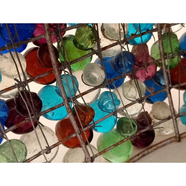 Hand-Crafted Murano Glass and Iron Lamp, 1950s For Sale - Image 3 of 12