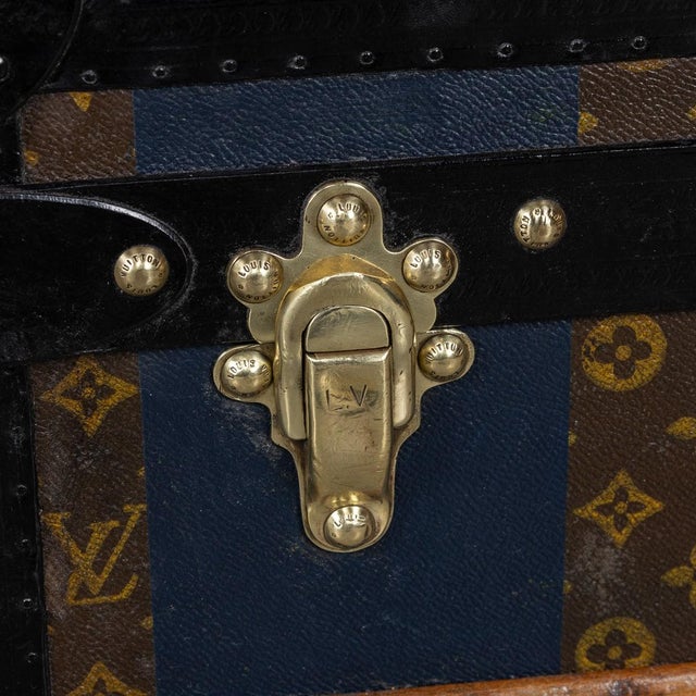 Brown Antique 20th Century Cabin Trunk in Monogram Canvas from Louis Vuitton, France, 1920 For Sale - Image 8 of 18