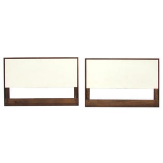 Knoll White Laminate Twin Headboards - Pair For Sale