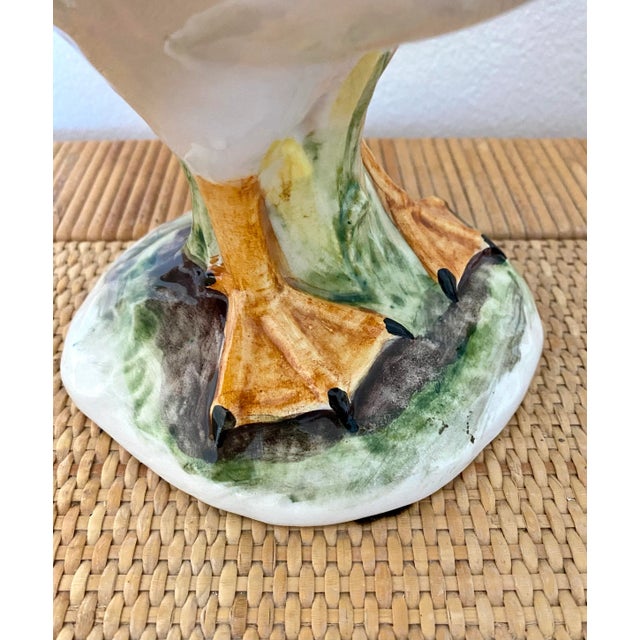 Italian Mid-Century Italian Porcelain Geese Figurines - a Pair For Sale - Image 3 of 13