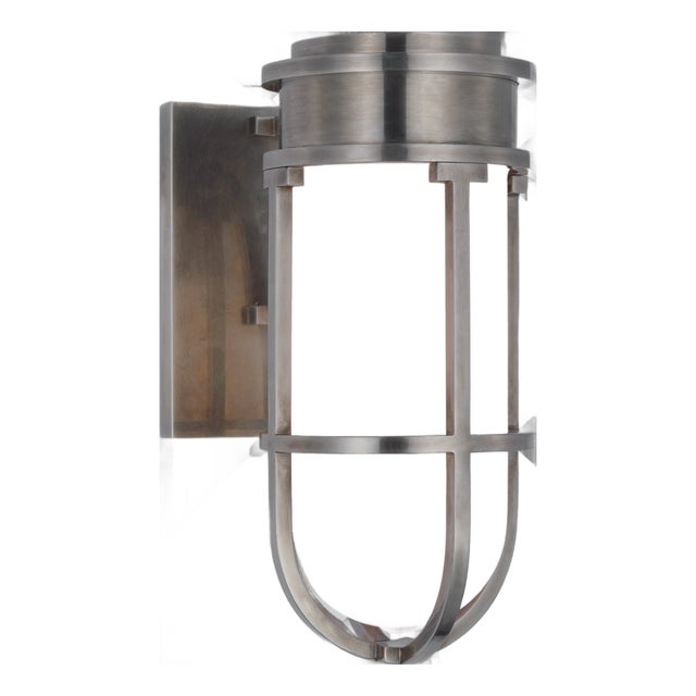 Chapman & Myers for Visual Comfort Signature Gracie Tall Bracketed Sconce in Antique Nickel with White Glass For Sale