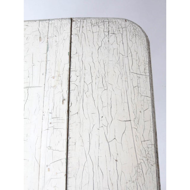 Antique White Painted Drop Leaf Farmhouse Table For Sale - Image 12 of 18