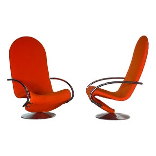Set of 1-2-3 Series Highback Chairs by Verner Panton for Fritz Hansen, 1970s For Sale