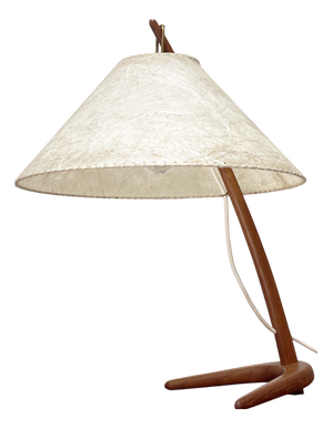Mid-Century Modern Teak Dornstab Table Lamp by A. Pöll for Kalmar, Vienna, 1950s
