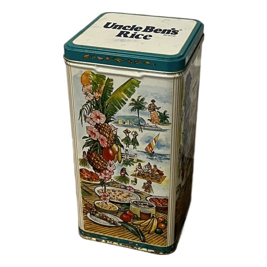 Vintage Uncle Ben's Rice Metal Collectible Storage Tin For Sale