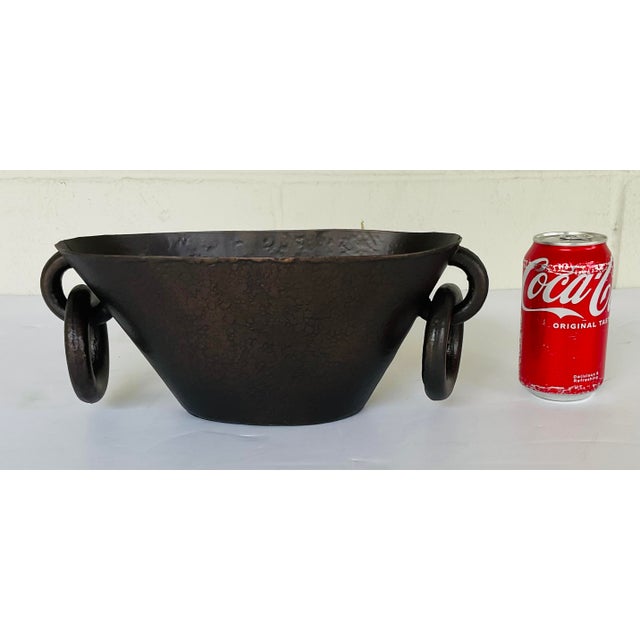 Global Views Global Views Oil Rubbed Bronze Finished Iron Ring Handled Bowl For Sale - Image 4 of 4