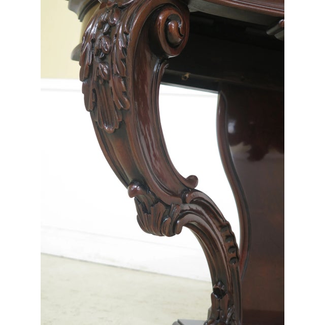 Karges Furniture French Karges Carved Mahogany Console Table For Sale - Image 4 of 13