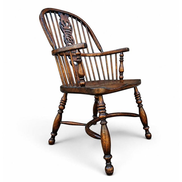 Vintage Oak Wheelback Windsor Armchairs, 1980s, Set of 9 For Sale - Image 18 of 18