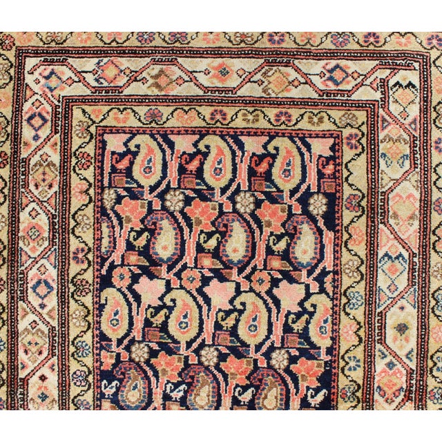 Paisley Design Antique Persian Malayer Runner in Dark and Light Tones For Sale - Image 10 of 10