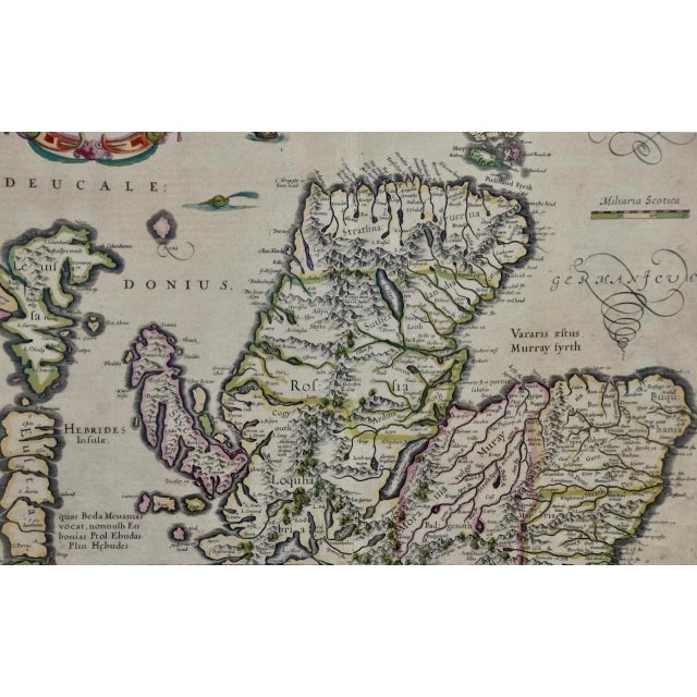 17th Century Northern Scotland: A 17th Century Hand-colored Map by Mercator For Sale - Image 5 of 7