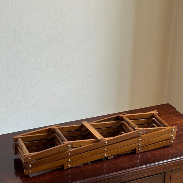 Mid-Century Modern Accordion-Style Wood Wine Rack For Sale - Image 9 of 10