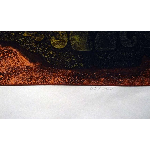 Paper Dean Meeker Copan Original Signed Intaglio Collagraph Artwork For Sale - Image 7 of 11
