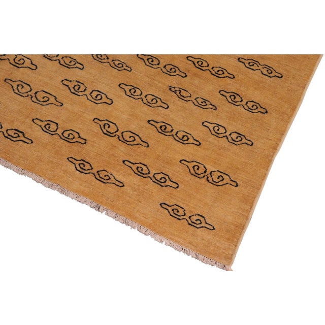 1980s 1980s Contemporary Gabbeh Tan/Blue Wool Rug - 7'10" X 9'2" For Sale - Image 4 of 10