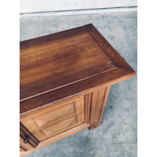 Brutalist Handcrafted Oak 2 Door Cabinet, Belgium, 1950s For Sale - Image 17 of 18