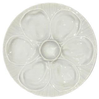 Late 20th Century Pillivuit White French Porcelain Oyster Plate For Sale