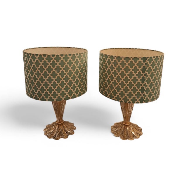 Golden Murano Glass Table Lamps, Set of 2 For Sale - Image 6 of 6