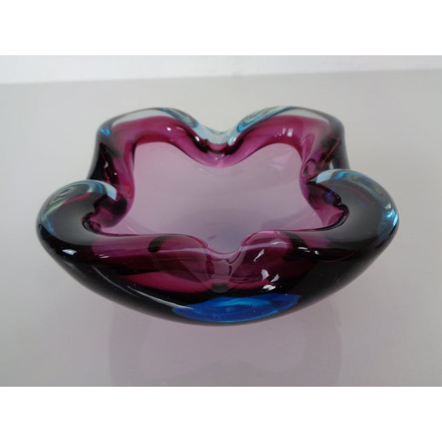Purple & Turquoise Sommerso Murano Glass Bowl, Italy, 1960s For Sale - Image 3 of 13