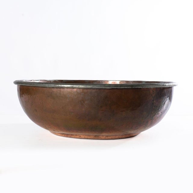 Metal Hammered Copper Bowl For Sale - Image 7 of 9
