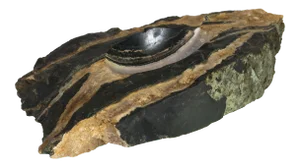1970's Stone Slab Catchall With Quartz Veining