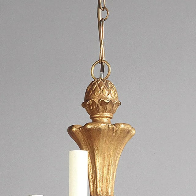 Rococo Giltwood Rococo Five Light Chandelier For Sale - Image 3 of 5